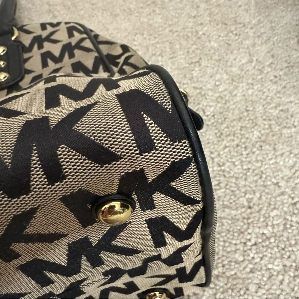 Michael Kors Veronica Monogram Canvas & Leather Dome Satchel